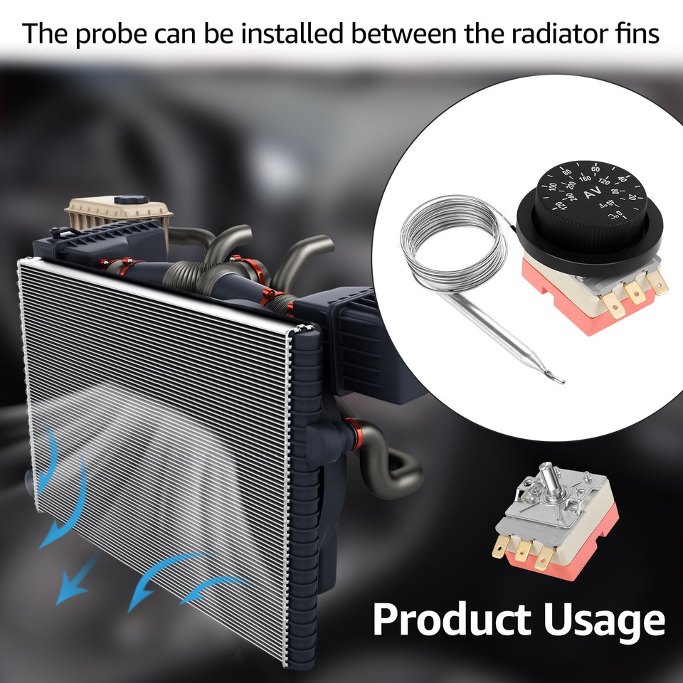 32248°F Adjustable Radiator Cooling Fan Thermostat Switch with 3pin