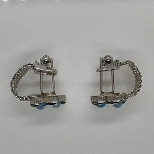 Gemelos de malla acrílica termoestables azul hielo tono plateado para hombre - uso formal Foto 4 de 4