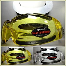 Mens MOTORCYCLE BIKER SAFETY RIDING DRIVING Day Night PADDED SUN GLASSES GOGGLES