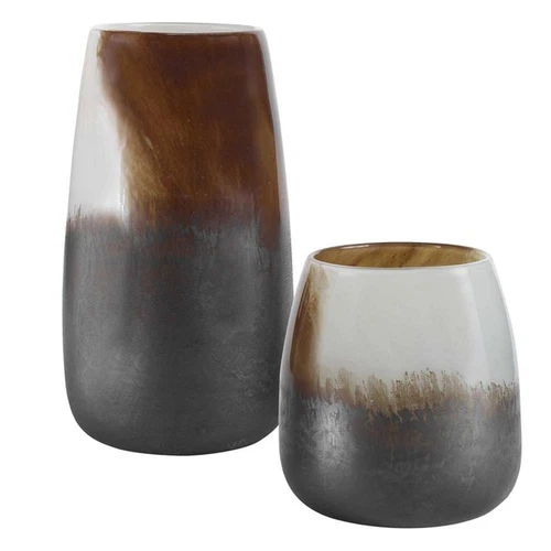 Uttermost Desert Wind Contemporary Glass Vases in Bronze/Brown (Set of 2) - Picture 4 of 4
