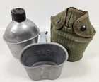 Original WW2 Vintage US Military Canteen 1944 GP & FCO Mess Pot, Cap 1956 Cover