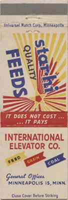 Star-Hi Feeds - International Elevator Co - Minneapolis, Minnesota MN Matchcover