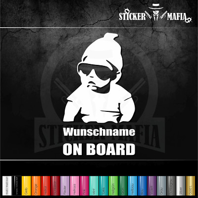  Aufkleber Wunsch Name Baby on Board Kind an Bord Tour Hangover Sticker Auto