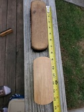 Vintage Pair Of Shoe Shine Brushes Wood Handle.. Horsehair  