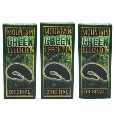 Mountain Green Leech Oil Organic Herbs For Men Big Long Strong Enlarge 3 Bottle