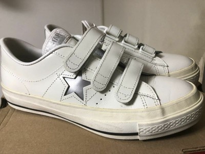 converse one star velcro white