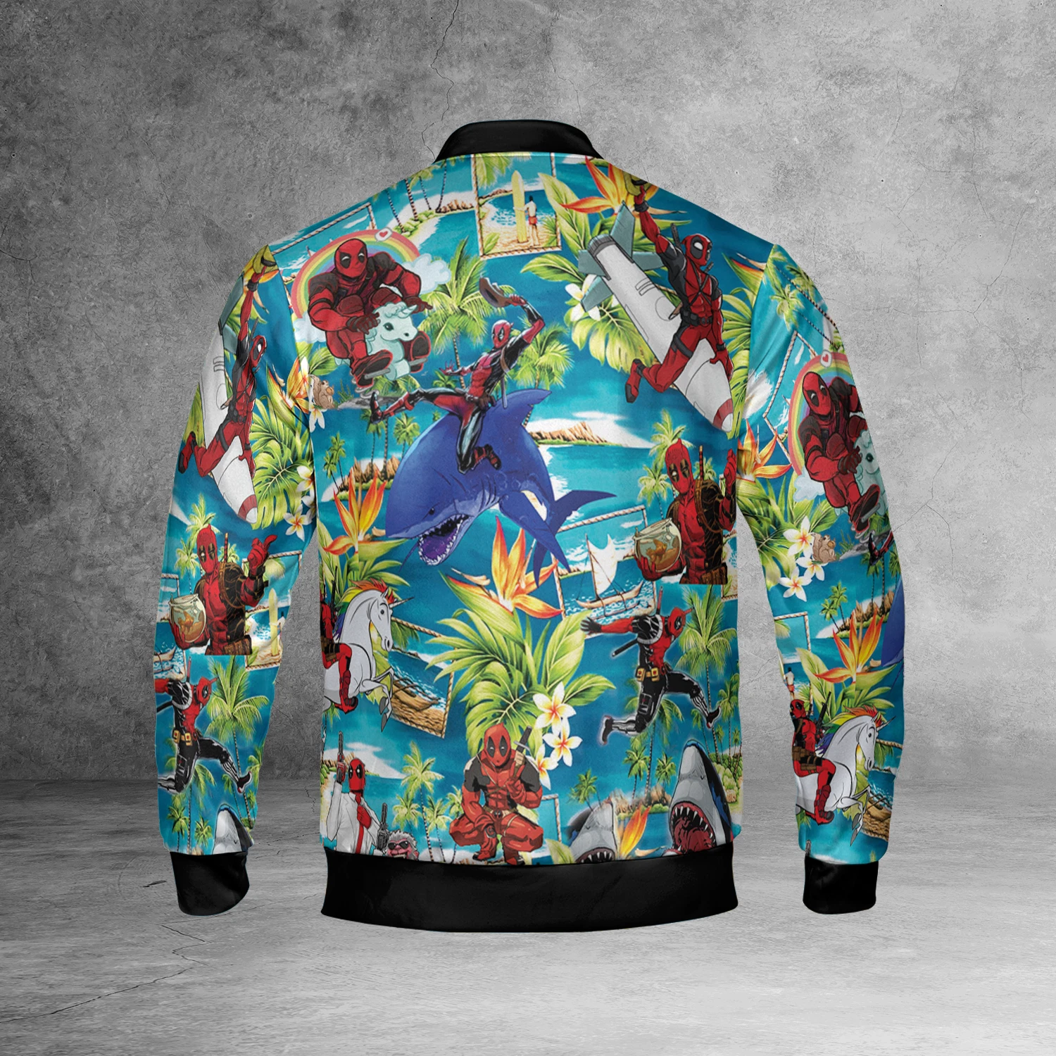 Funny Deadpool Playing In The Sea Tropical Summer Vibes Superhero Jacket