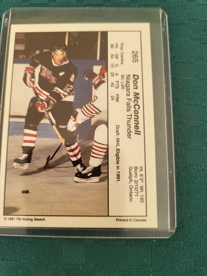 1990-91 7th Inning Sketch OHL #265 DON McCONNELL  NIAGARA FALLS THUNDER - Image 2 of 2