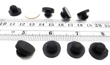 Rubber Stem Grommet Push-In Pad Fits 1/4" Hole, 1/8" Thick Panel, Durable Black