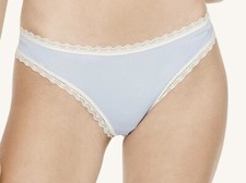 CALVIN KLEIN Radiant Lace Trim Light Blue Thong Panty NEW Womens Sz L 7 QD3705