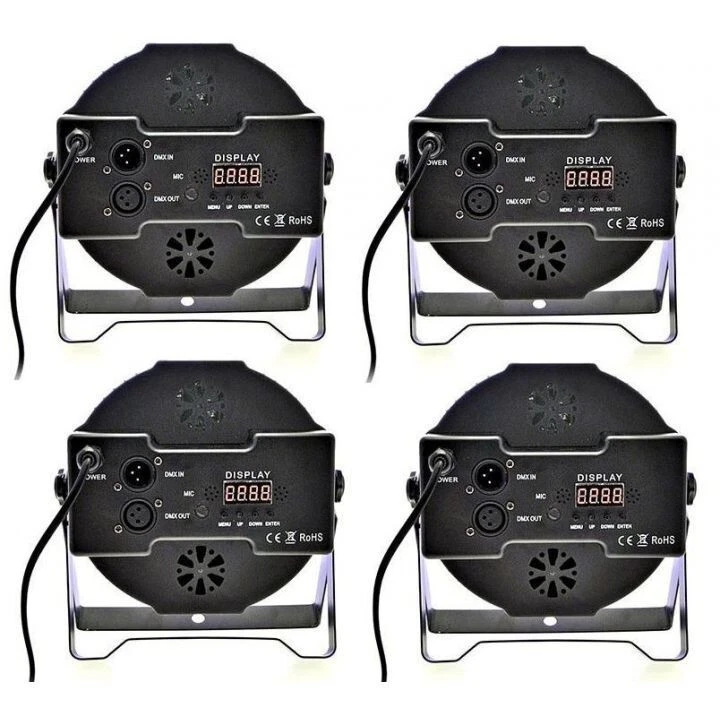 SISTEMA DE LUCES PSICODÉLICAS EFECTO LUZ DISCOTECA DJ FIESTA DMX 4 PAR A 36 LED