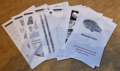 Millennium Falcon 3D Paper Model DIY mit englischer Anleitung