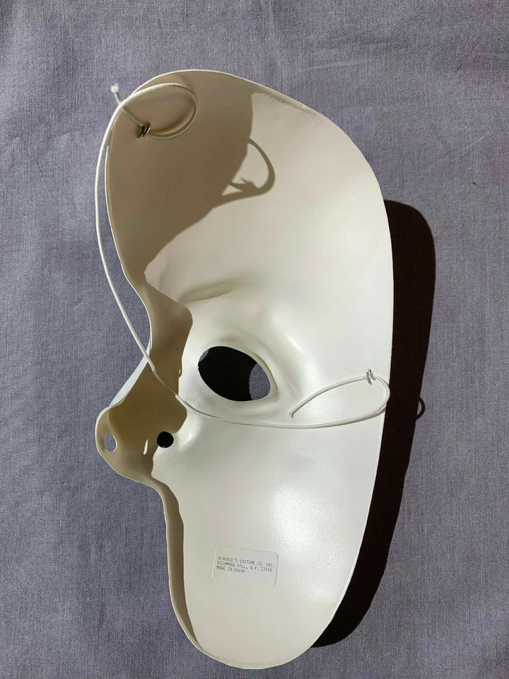 PHANTOM OF THE OPERA WHITE HALF PVC MASK HALLOWEEN MASQUERADE CHILD SIZE - Image 2 of 3