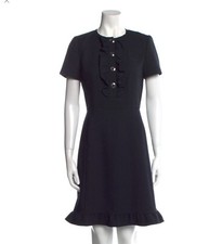 Tory Burch Ruffle Front A-Line Dress Ruffled Hem Pockets Sz 4