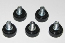 5 X 6-32 x 1/4" Threaded Thumb Screws   Set of 5   Black   1/4" Long Thread