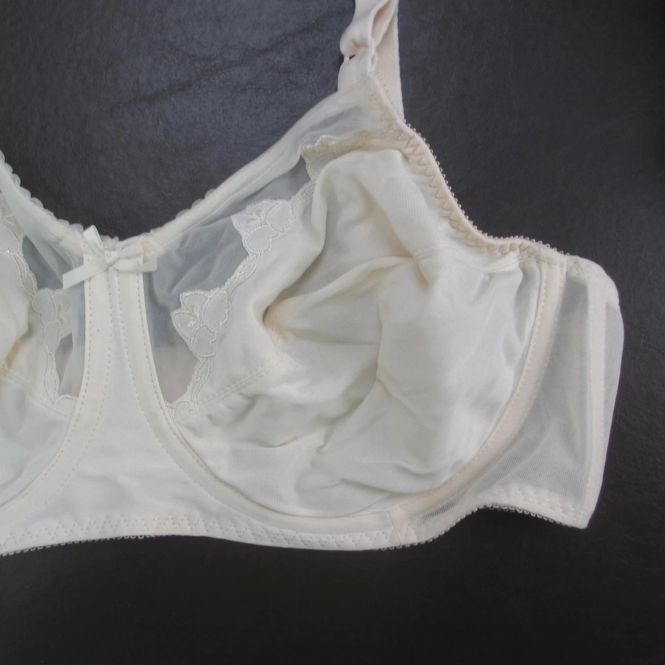 Sujetador Bali para mujer 40D marfil con aros sin forro encaje transparente cobertura completa 0180 Foto 4 de 4