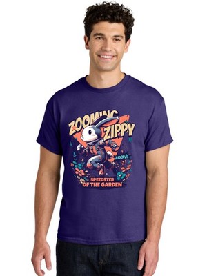 Zooming-Zippy Mens Graphic Tee,100% Cotton,Casual Summer Wear