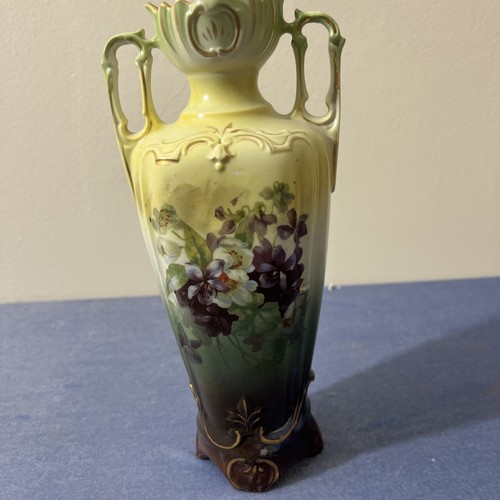 ANTIQUE ROYAL BONN GERMANY 10.5” VASE/Piece has multi toned floral decoration