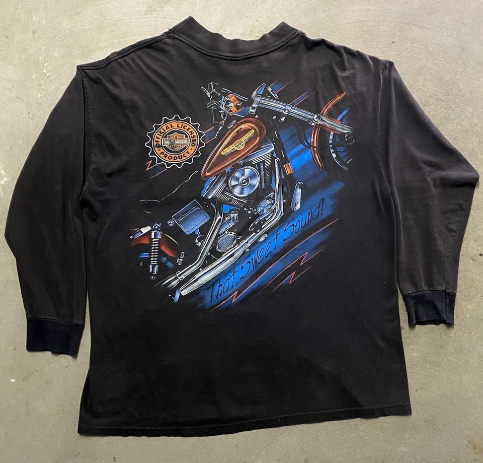 1996 VTG Harley Davidson Long Sleeve Black Shirt Size XL 100% Cotton - Image 3 of 4