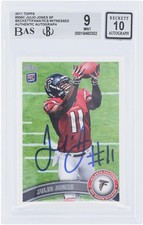 Julio Jones Falcons Autographed 2011 Topps #350C BAS Fanatics 9/10 Rookie Card. rookie card picture