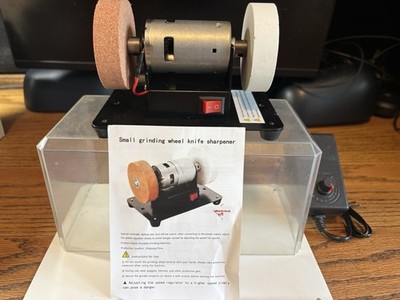 Unbranded Knife Sharpener Sander Desktop W/2.75 Double Grinding Wheels NIB