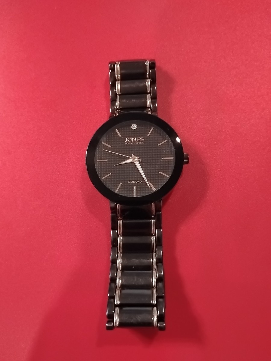 ?HP?NEW Madison New York Diamond Silver Quarts Watch w Navy Calf Leather s-l400.jpg main image 2