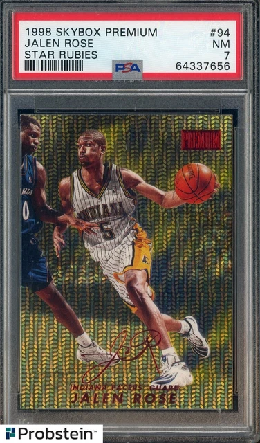 1998 Skybox Premium Star Rubies #94 Jalen Rose Indiana Pacers 24/50 PSA 7 NM