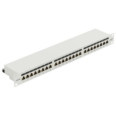 Netzwerk Patchpanel 24 Port, RJ45, geschirmt, 19 Zoll, Gigabit