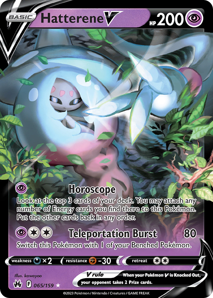Hatterene V 065/159 - Holo V Rare CRZ - Pokemon NM