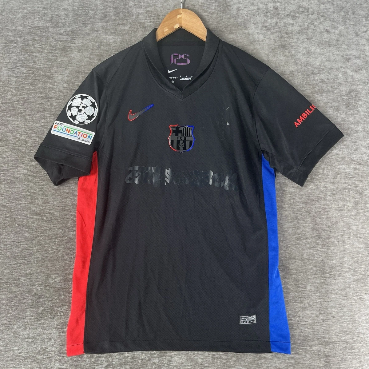 Nike FC Barcelona Black International Club Soccer Fan Apparel and 