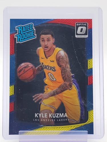 KYLE KUZMA 2017-18 DONRUSS OPTIC RATED ROOKIE RED AND YELLOW LAKERS RC Q2247
