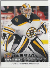 2021-22 Upper Deck Credentials - Rookie Arrivals Jeremy Swayman #RA-5 (RC)