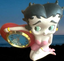 Vintage Betty Boop Clock  1995 KFS Japan Fantasma dog heart Comes W/ New Battery