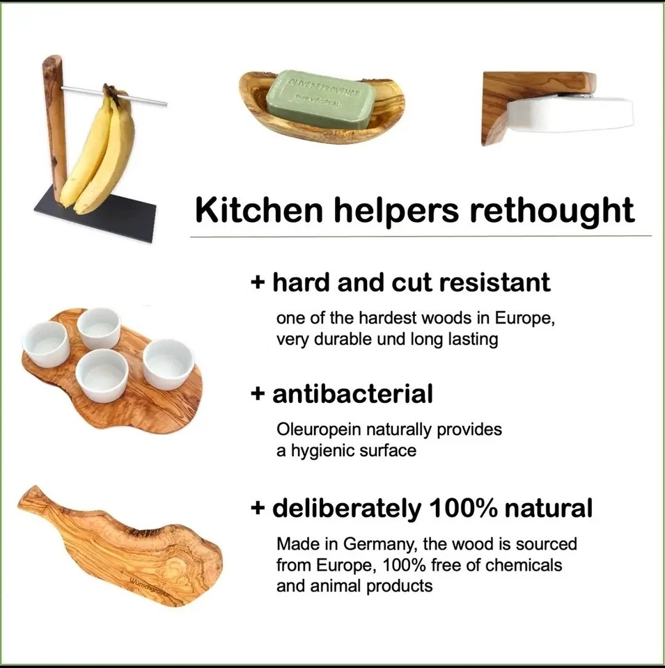 Nueva cuchara alemana de madera de olivo hecha a mano para servir  Foto 4 de 4