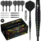 26 GRAM MISSION BLACK OPAL  95% TUNGSTEN STEEL TIP DARTS WITH CALIBURN POINTS