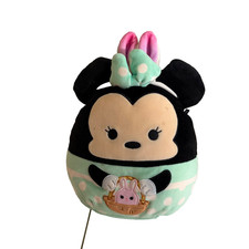 Disney Squishmallow Minnie Mouse Easter Bunny Plush Stuffed Toy 10"