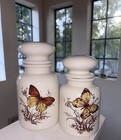 Ceramic Butterfly Apothecary Jars Set of 2 White Glossy 7 1/2 in — photo 4