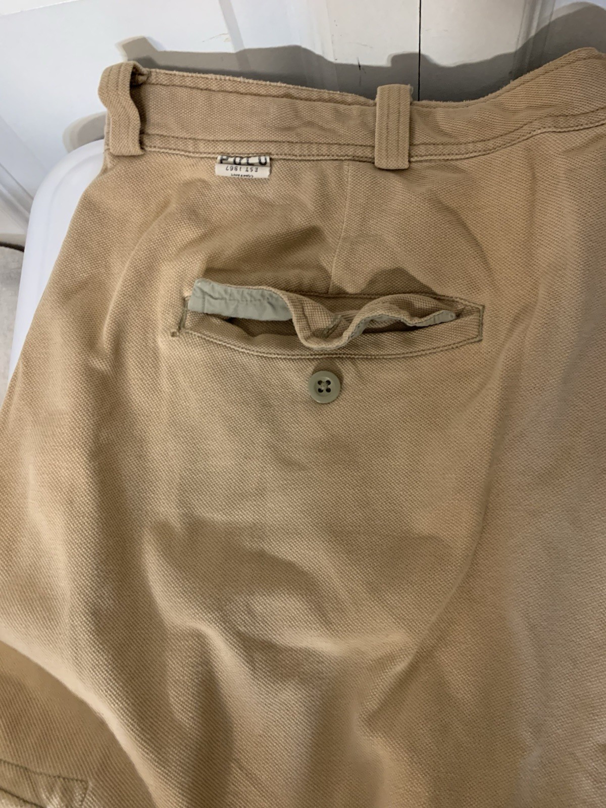 Vintage Polo Ralph Lauren Cargo Paratrooper Shorts Men 34 Brown Drawcord