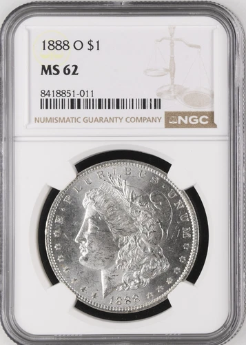 1888-O Morgan Silver Dollar $1 - NGC MS62 - New Orleans