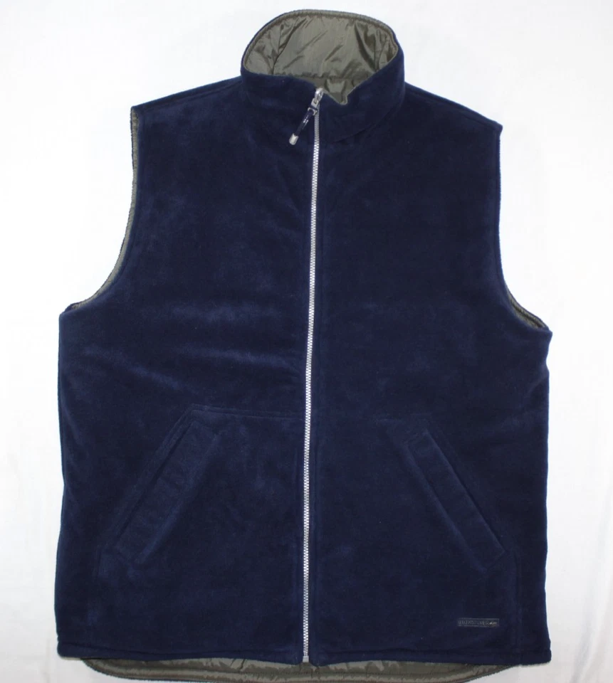 Vintage Quiksilver Vest Mens XL Reversible Puffer Nylon Fleece Jacket Green Blue - Image 2 of 4