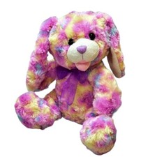 Kids of America Dog or Rabbit Plush Purple Yellow Tie Dye 9 Inch Stuffed Animal