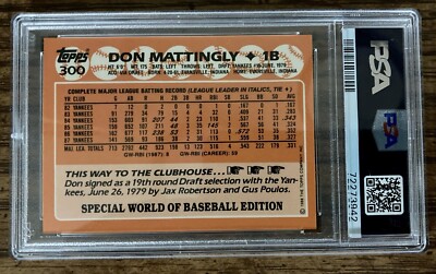 1988 TOPPS WORLD OF BASEBALL - DON MATTINGLY - #300 - NEW