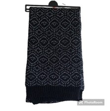 women s black silver metallic winter knit Winter Warm scarf Muffler NWT