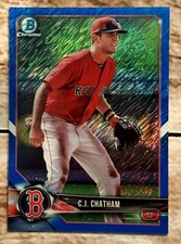 C.J. CHATHAM 2018 BOWMAN CHROME PROSPECTS BLUE SHIMMER REFRACTOR /150 BCP117🔥🔥