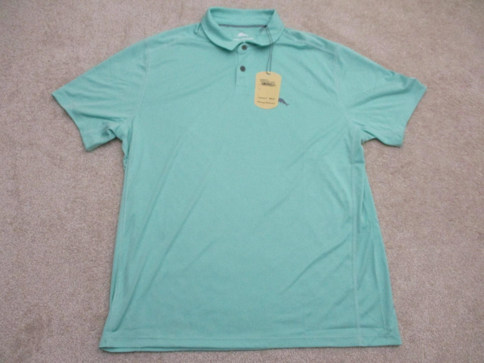 Tommy Bahama Short Sleeve Polyester Polo Shirt Antiqua Sky - Large