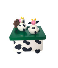 Rotate Carousel TMH COWS Merry-Go-Round Wind-Up Mechanical Music Box Kids Toys