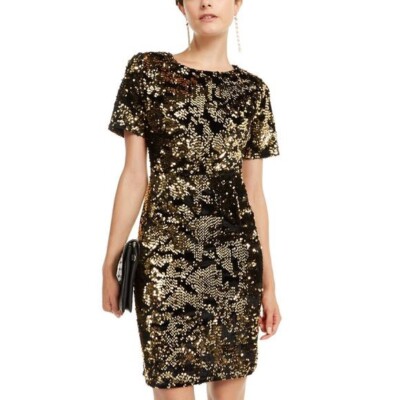 INC InternationaL Women Velvet Sequin Black Gold Evening Short Dress P/L NEW | eBay INC InternationaL Women Velvet Sequin Black Gold Evening Short Dress P/L NEW | eBay