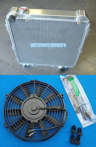 3 Row Aluminum Radiator &Fan For Toyota Hilux surf KZN130 1KZ-TE 3.0TD ...