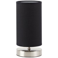 Brilliant Claire Nacht Tisch Lese Leuchte Lampe Stoffschirm Schwarz Schalter E14