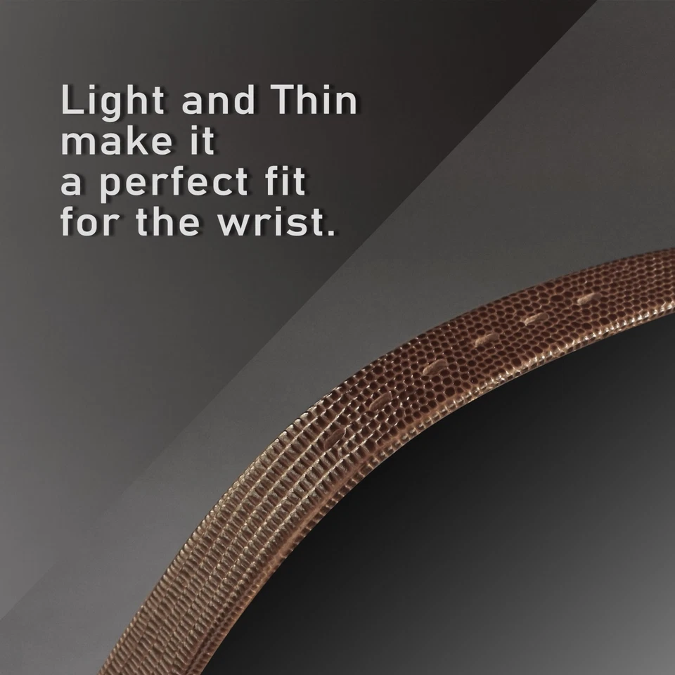 16mm 18mm 20mm Lizard Embossed Calf Genuine Leather Thin and Soft Watch Band - image 3 of 4